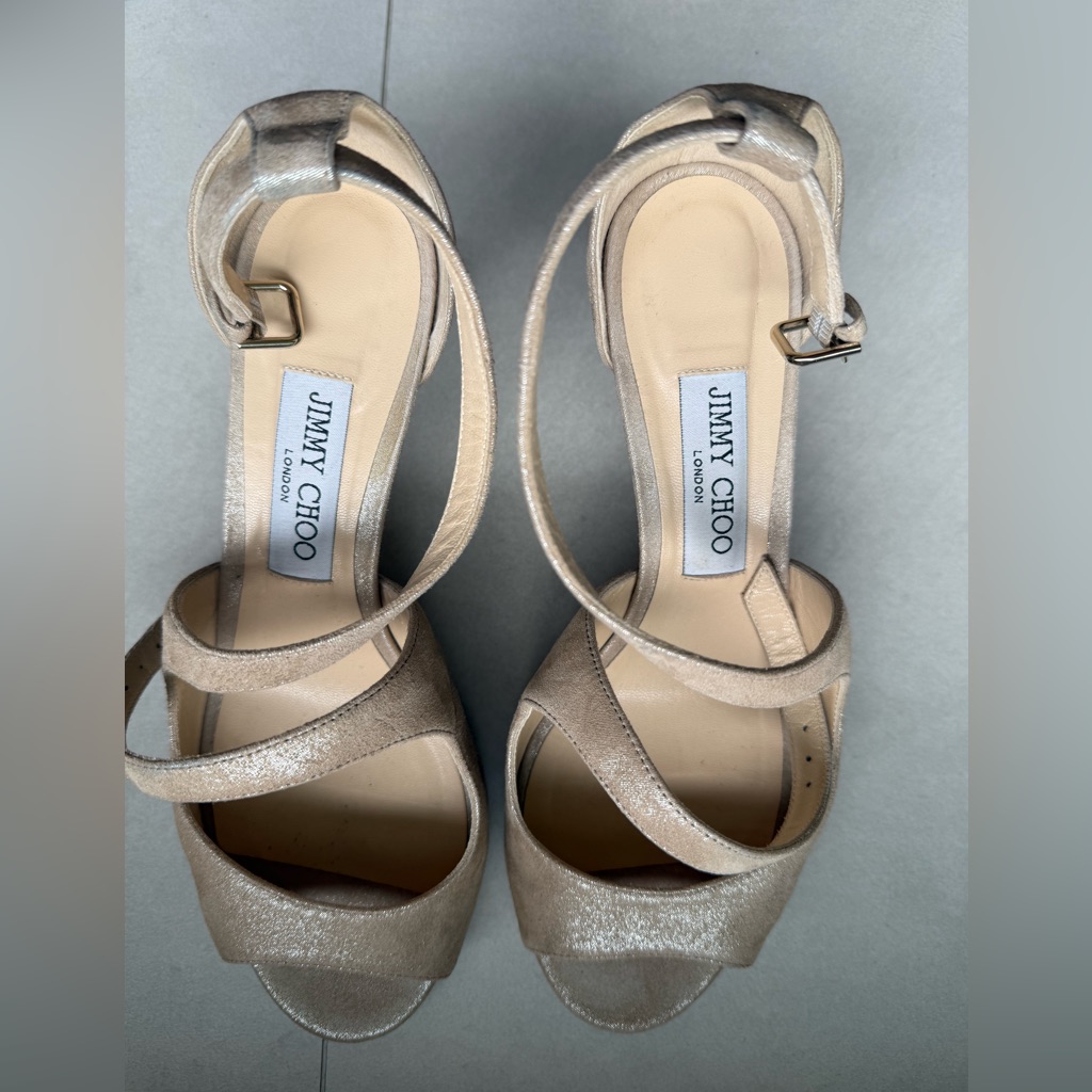 Jimmy Choo Metallic Strappy Sandals